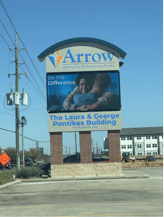a beacon of hope arrows new sign welcomes families and community
